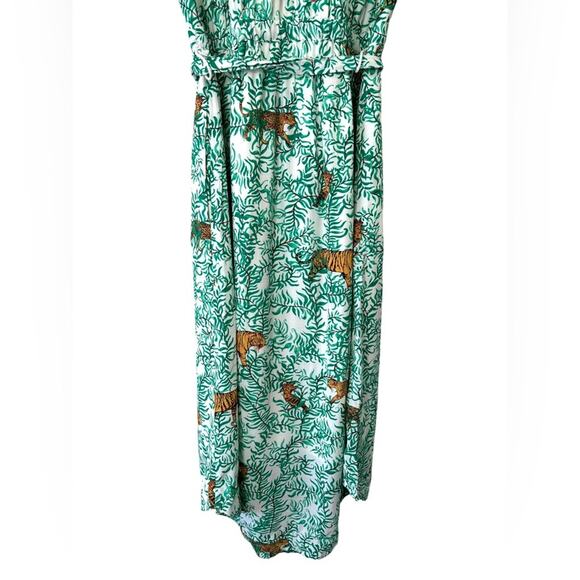 Maeve by Anthropologie Green Tiger Print Button Front Shirt Dress Size 2 - Picture 11 of 14